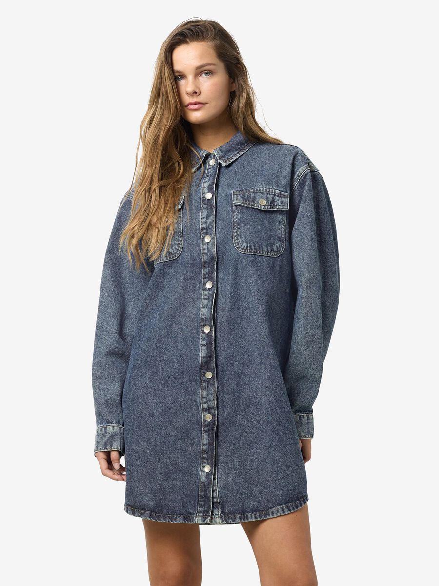 Product carousel image - NMALVA DENIM DRESS, Medium Blue Denim | 1