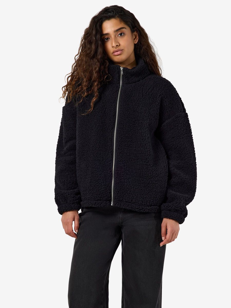 Product tile image PATTERNED FLEECE JACKET, Black 27032212_Black