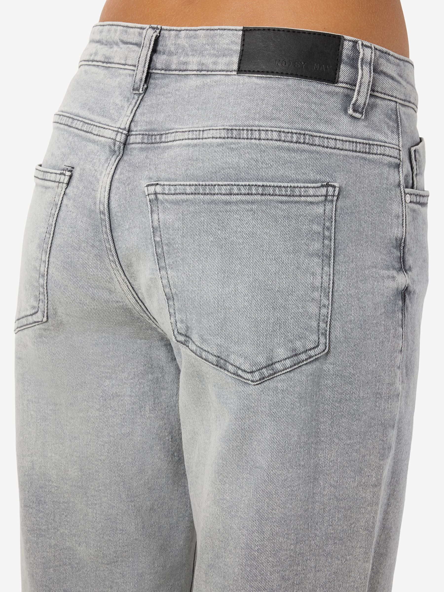 エムミーエメ　Side ribbon straight denim gray NMYOLANDA STRAIGHT FIT JEANS | Grey | NOISY MAY®