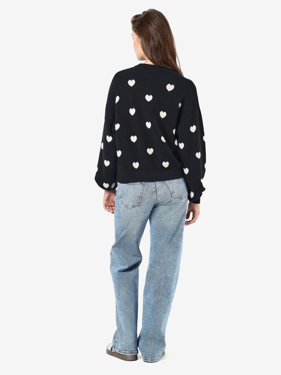 Carousel image - STICKAT MÖNSTER TRÖJA, Black | 3