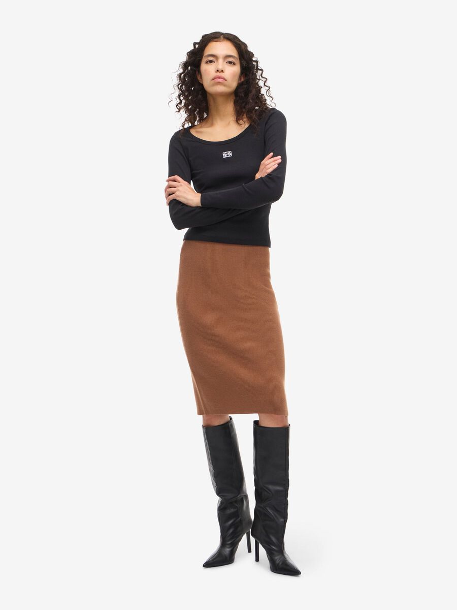 Product carousel image - KNITTED MIDI SKIRT, Argan Oil | 2