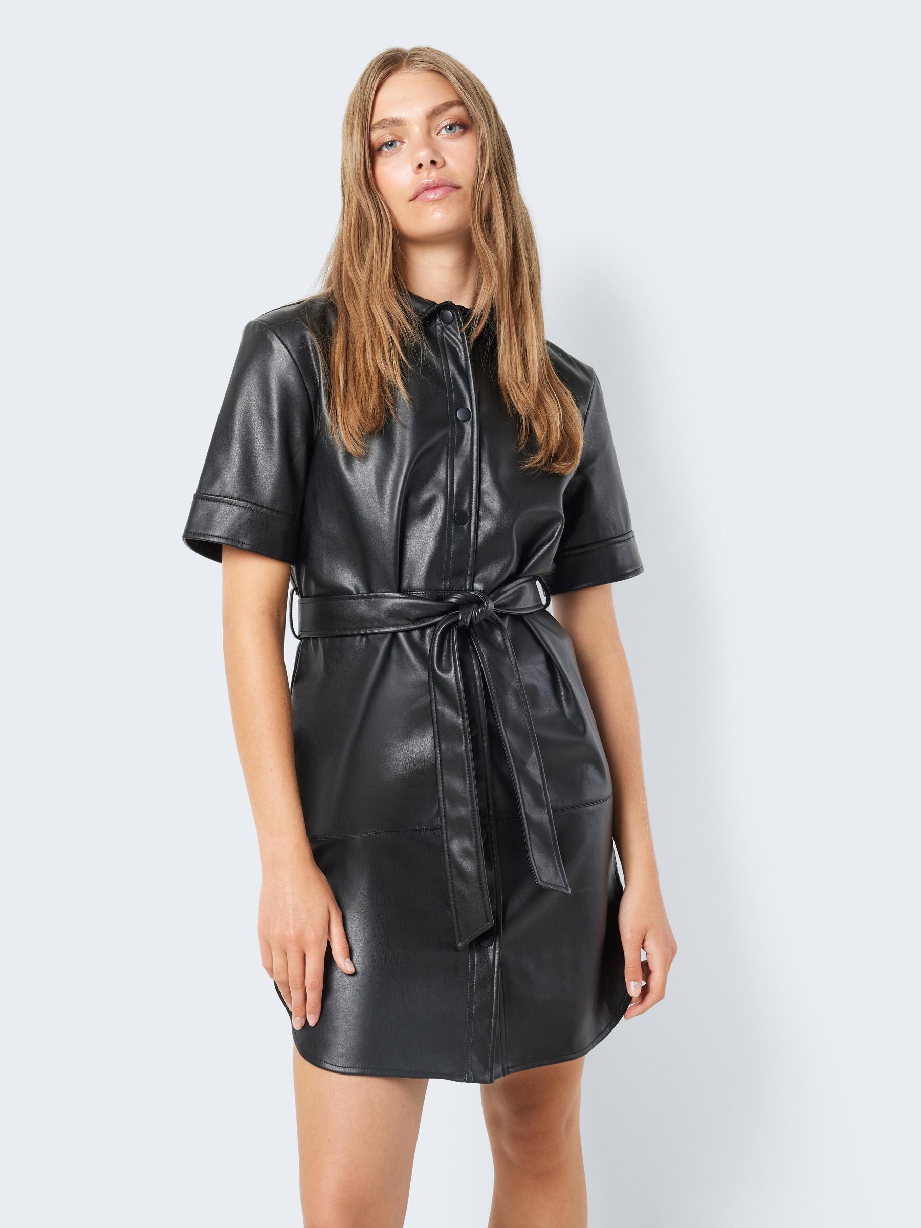 SHORT FAUX LEATHER DRESS