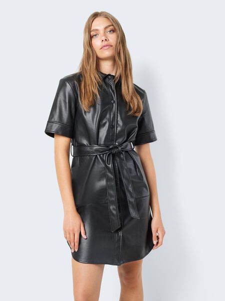 Noisy May SHORT FAUX LEATHER DRESS, Black, highres - 27026068_Black_007.jpg