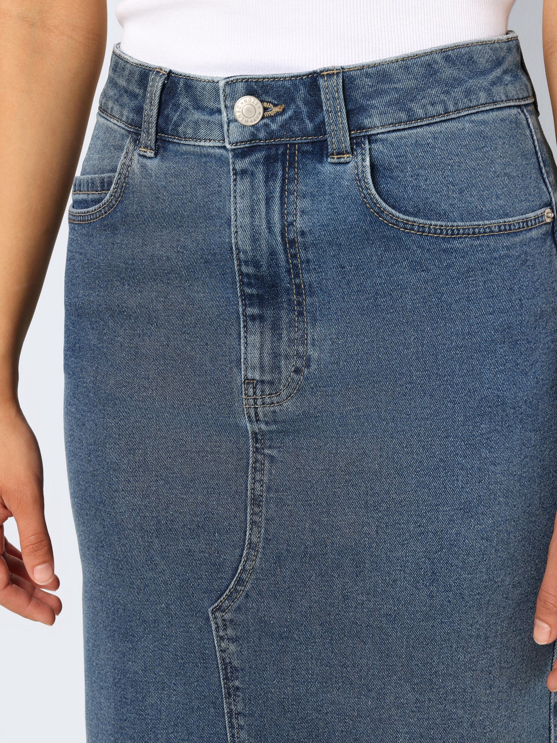Mid length denim skirts medium top