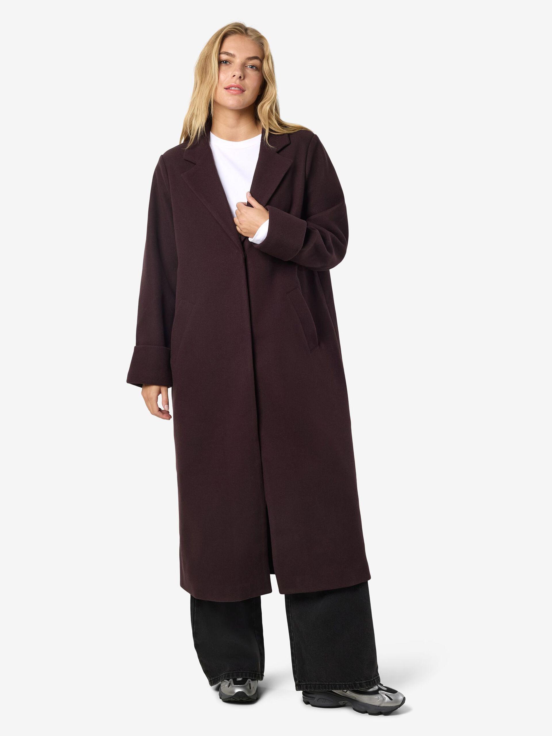 Carousel image - LONGLINE COAT, Chocolate Plum | 6