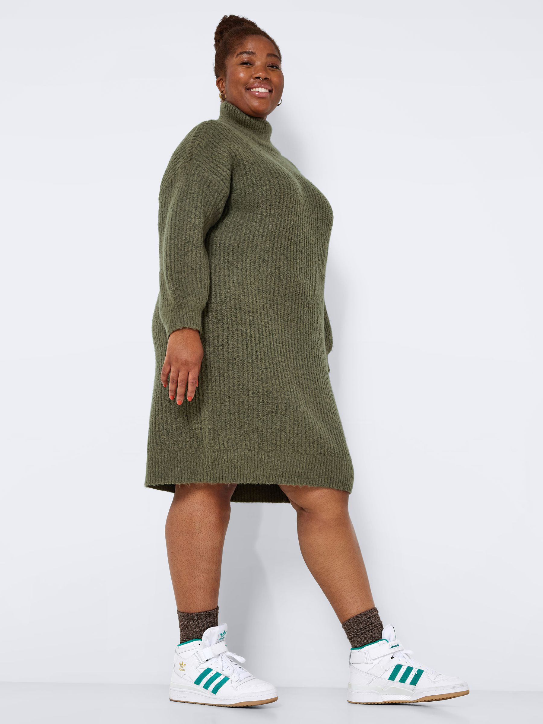 Curve high neck knitted dress | Noisy May