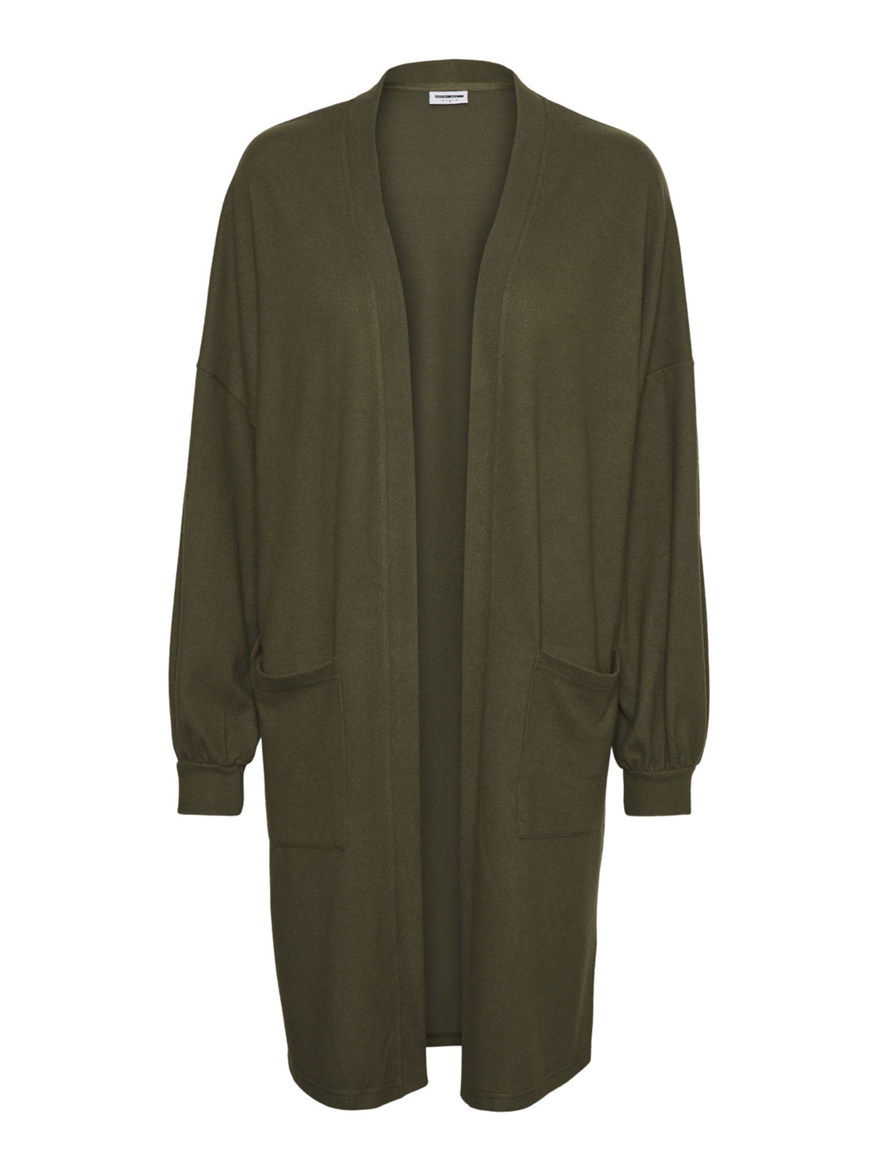 Army green sales long cardigan