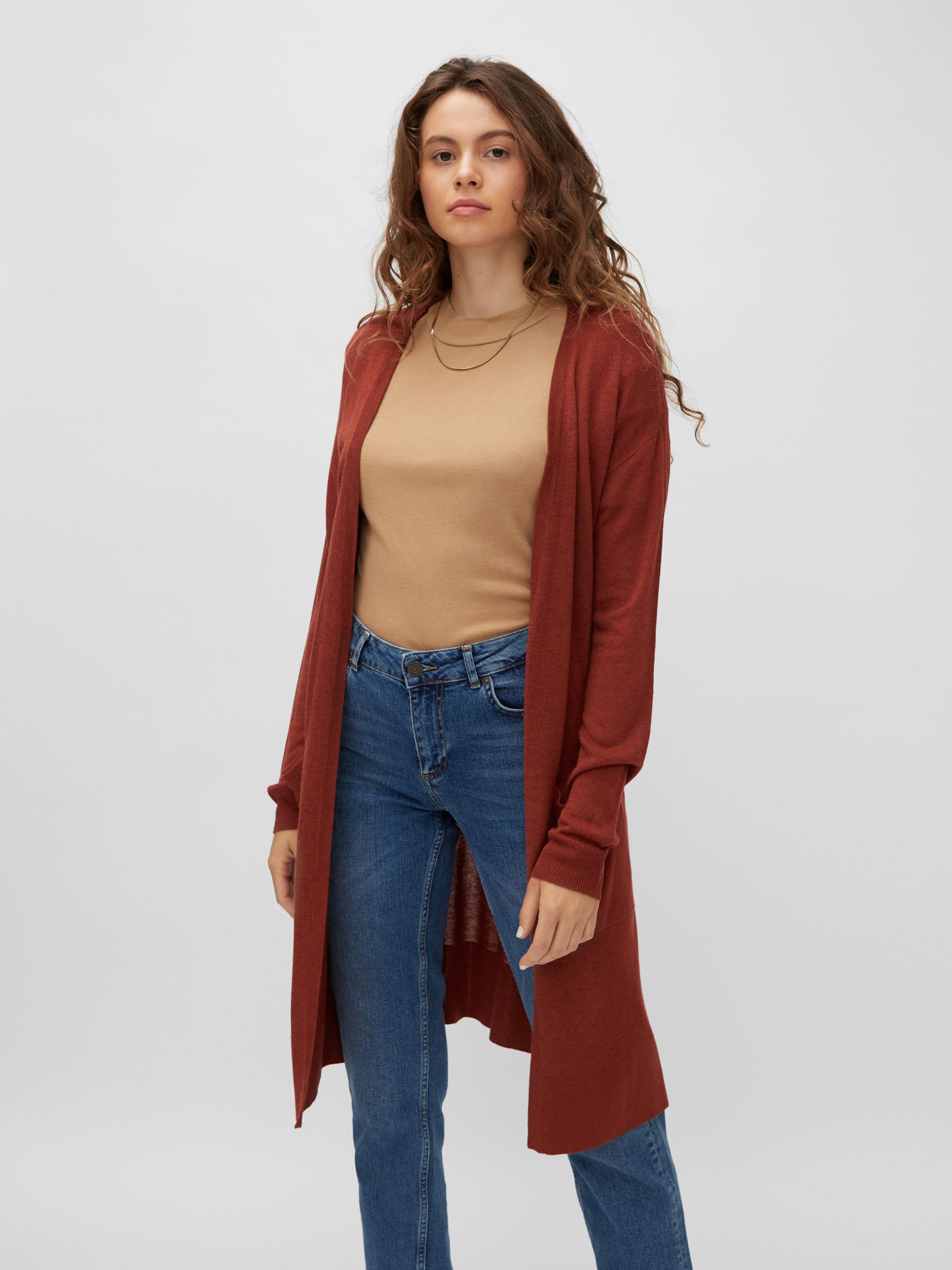 OPEN LIGHT KNITTED CARDIGAN Red NOISY MAY