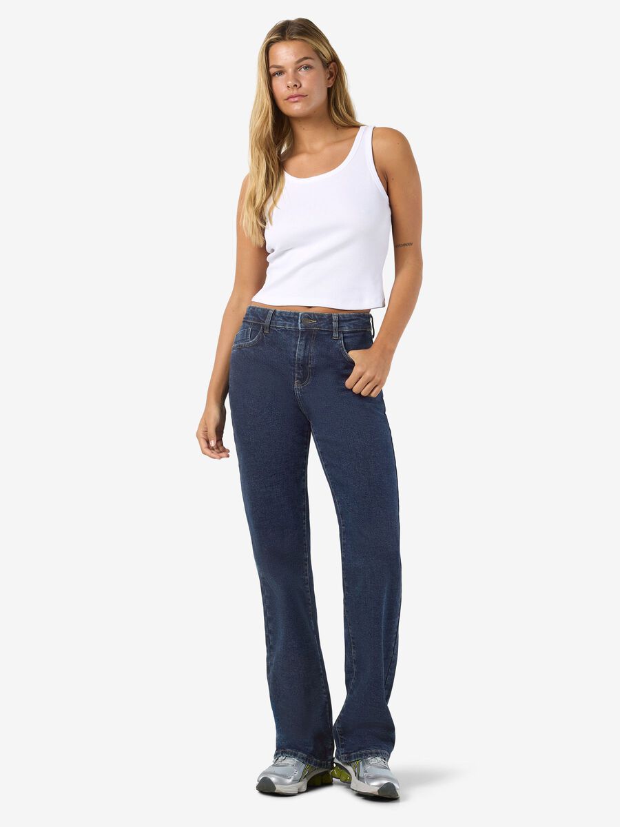 Product carousel image - NMYOLANDA STRAIGHT FIT JEANS, Dark Blue Denim | 2