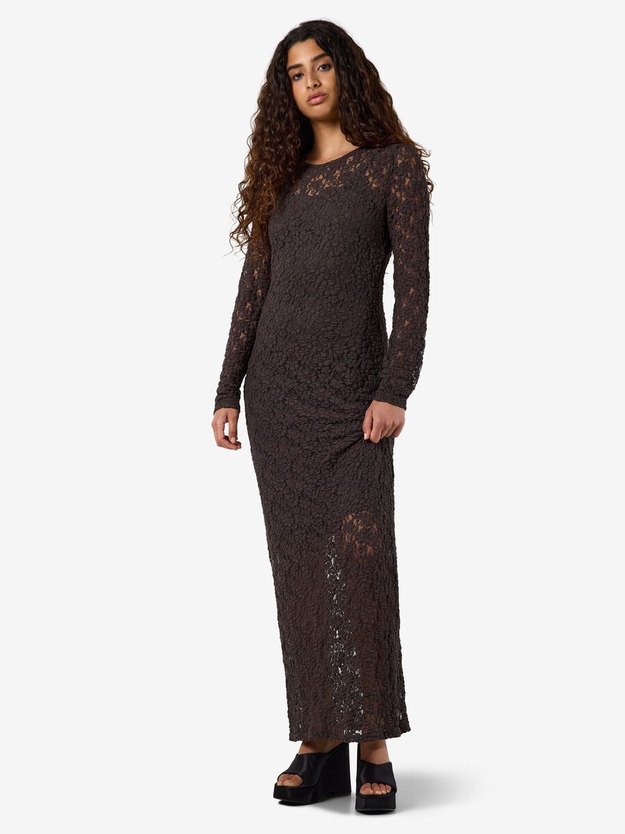 Carousel image 6 NMMIRIAM MAXI JURK OP KNIELENGTE, Chocolate Brown