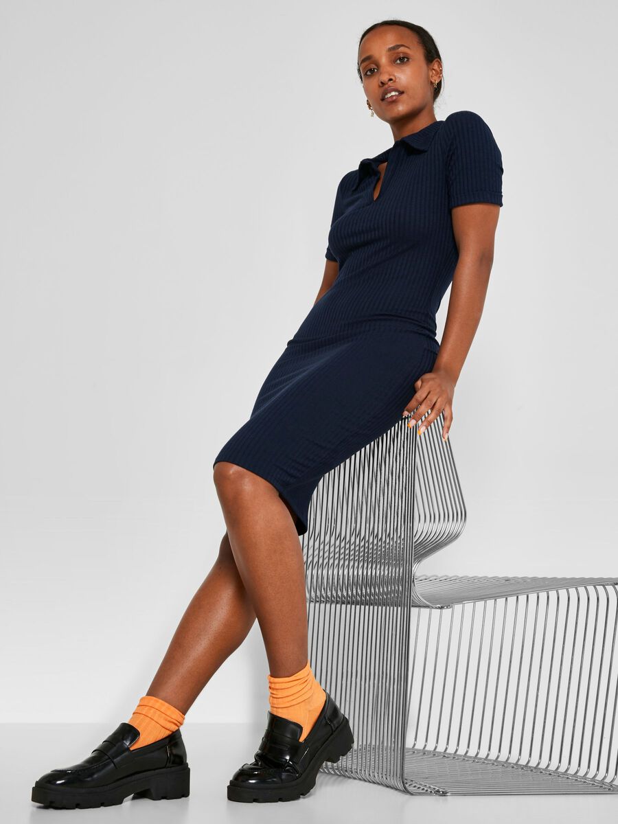 SHORT SLEEVED DRESS, Maritime Blue, highres