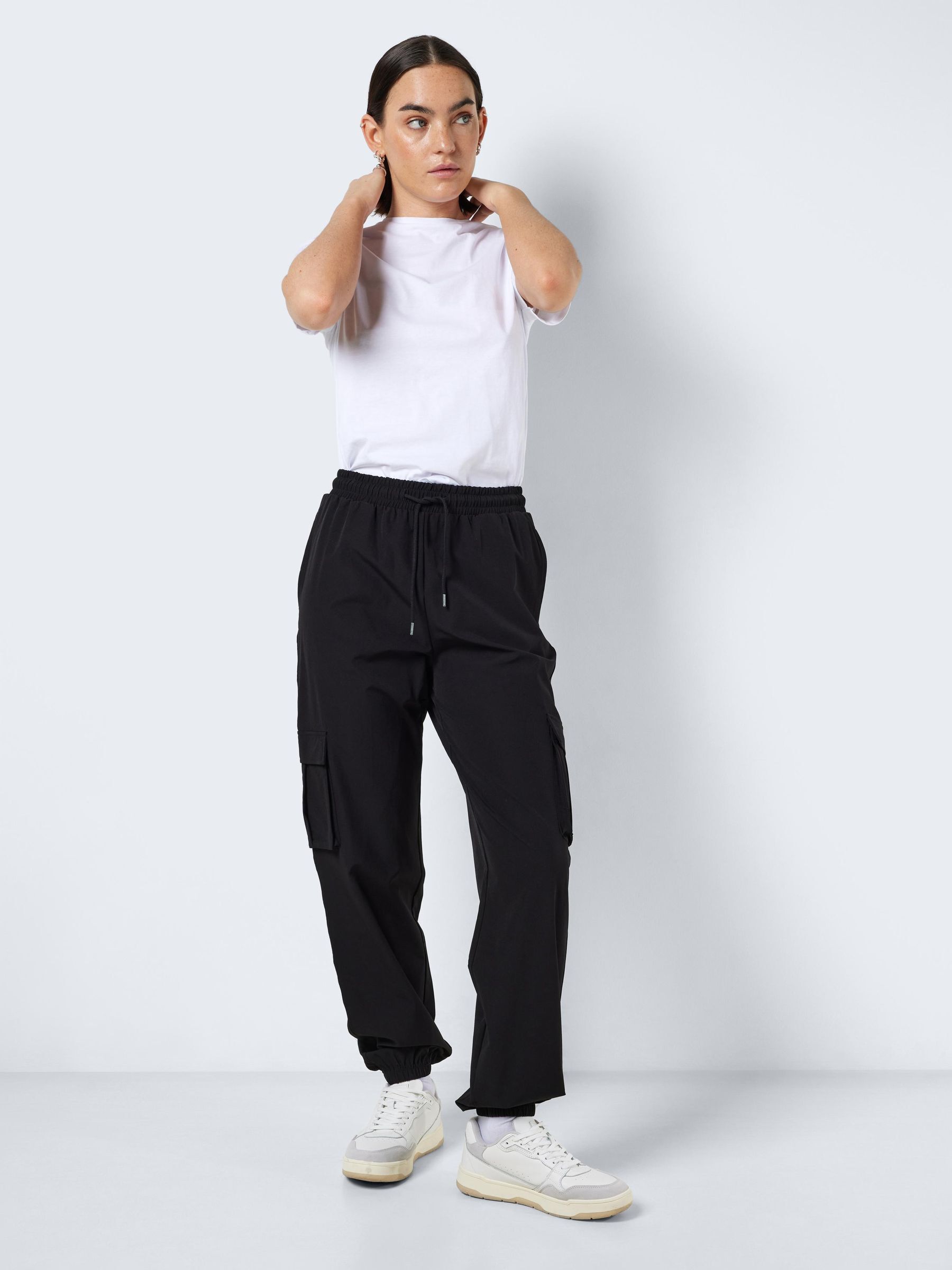 High waisted black best sale cargo pants