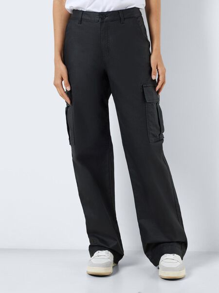 Noisy May NMYOLANDA COATED CARGO JEANS, Black, highres - 27026664_Black_003.jpg