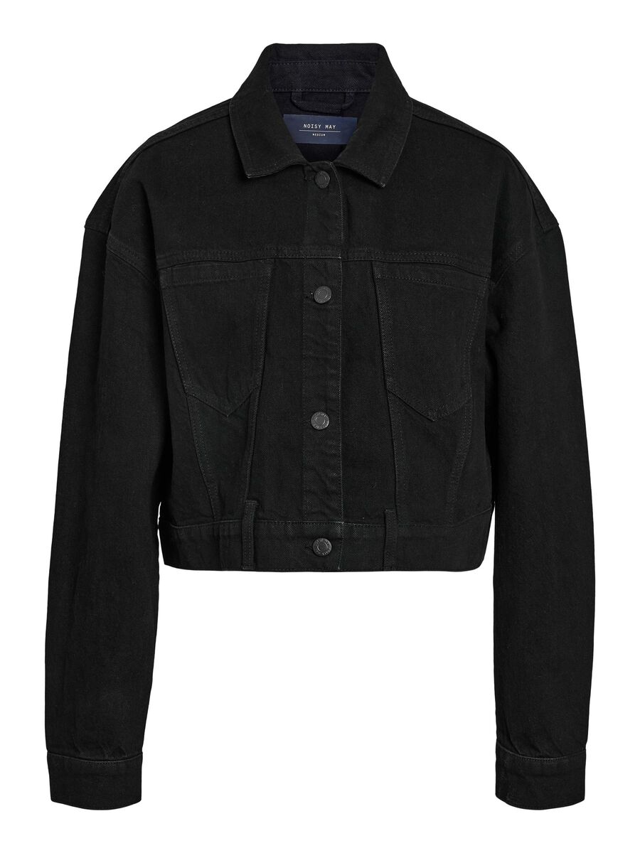 Carousel image 1 CROPPED DENIM JACKET, Black Denim