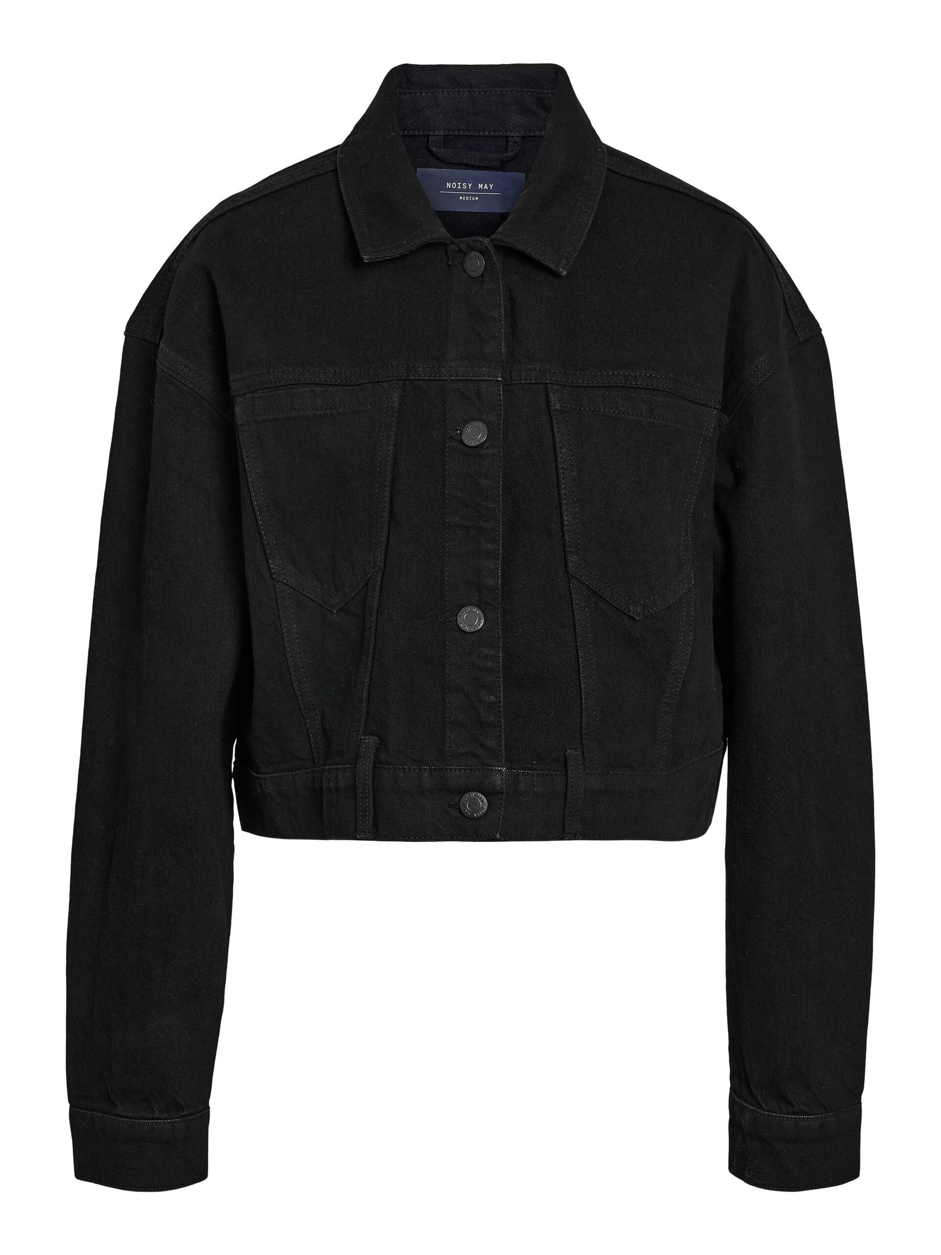 Carousel image - CROPPED DENIM JACKET, Black Denim | 3