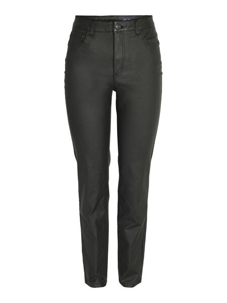 Noisy May NMMONI CROPPED COATED STRAIGHT FIT JEANS, Black, highres - 27026663_Black_001.jpg
