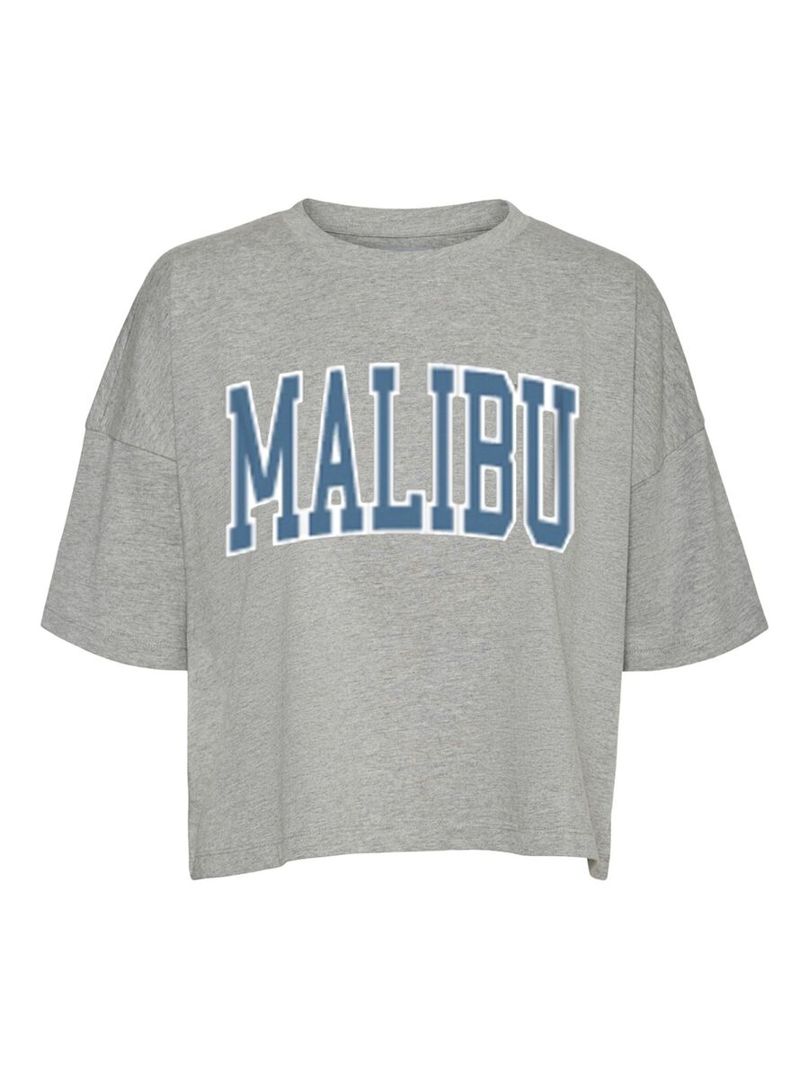 CROPPED T-SHIRT, Light Grey Melange, highres