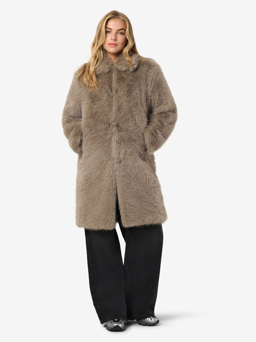 Product carousel image - FAUX FUR COAT, Aluminum | 2