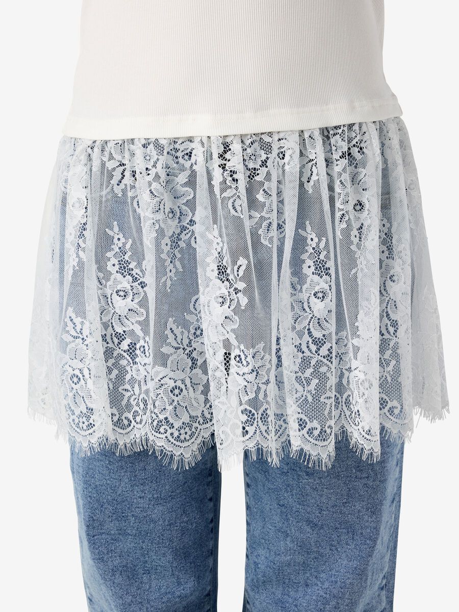 Carousel image - NMNILLE LACE TOP, Bright White | 5