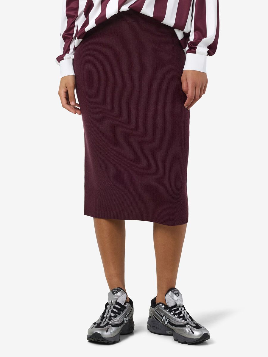 Product carousel image - KNITTED MIDI SKIRT, Winetasting | 1