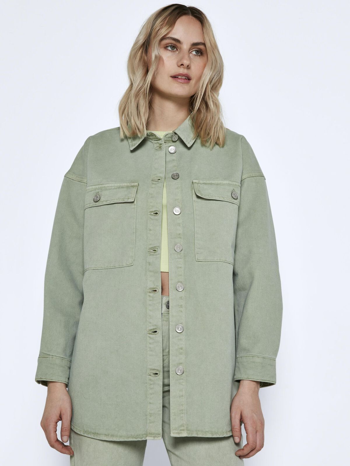 Green NATURAL DYED DENIM SHIRT Noisy May®