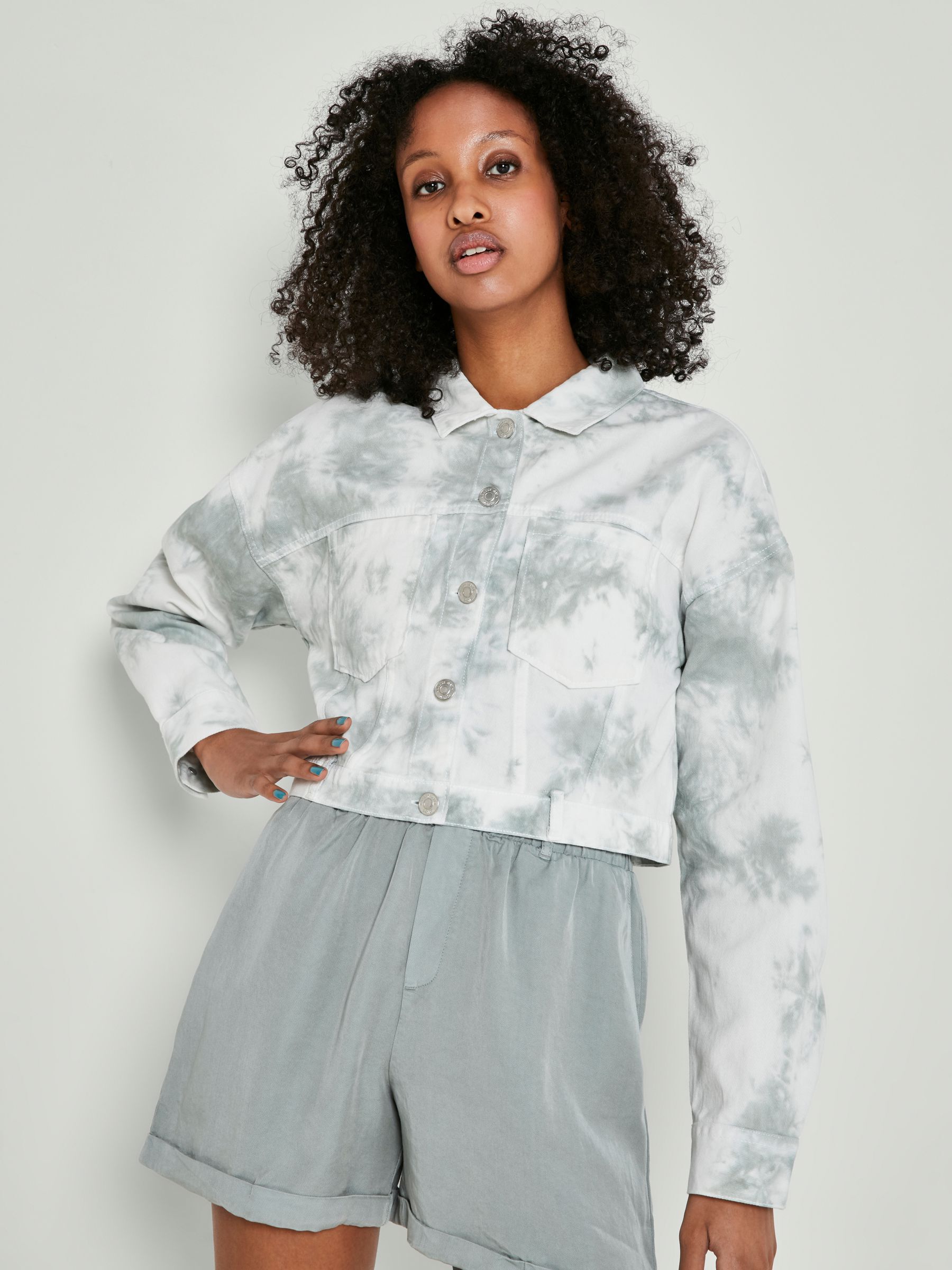 noisy may white denim jacket