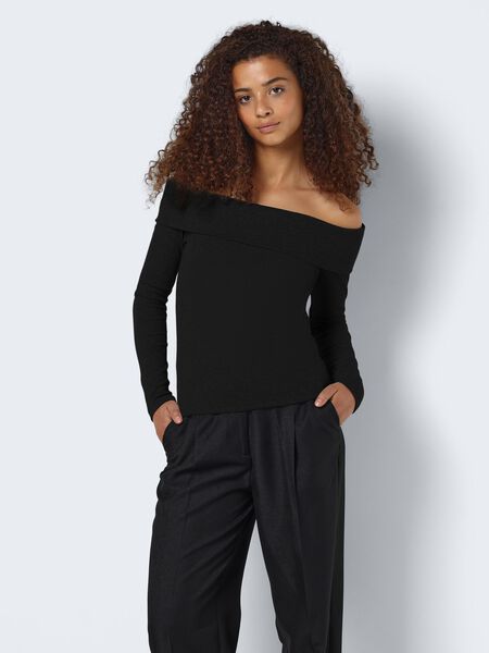 Noisy May LONG SLEEVED OFF-SHOULDER TOP, Black, highres - 27028845_Black_007.jpg