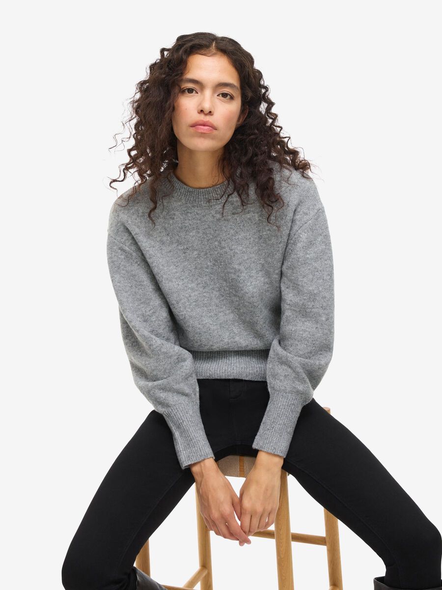 Product carousel image - KNITTED JUMPER, Medium Grey Melange | 1