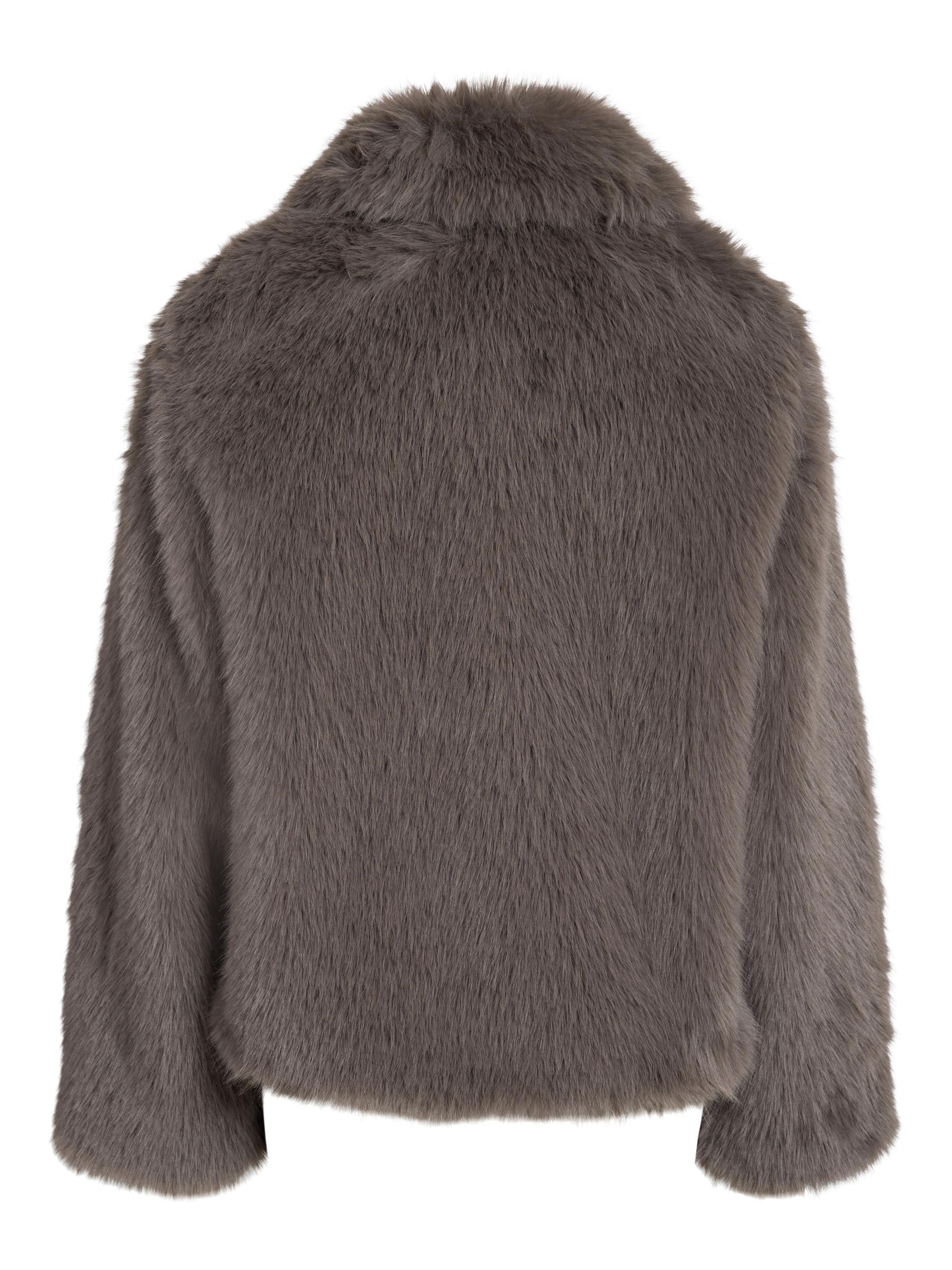 FAUX FUR COAT Grey NOISY MAY