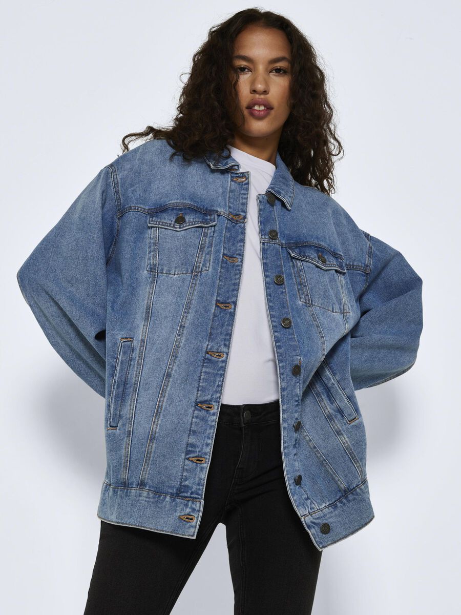 Uforenelig festspil Betsy Trotwood LANG DENIMJAKKE | Blå | NOISY MAY®