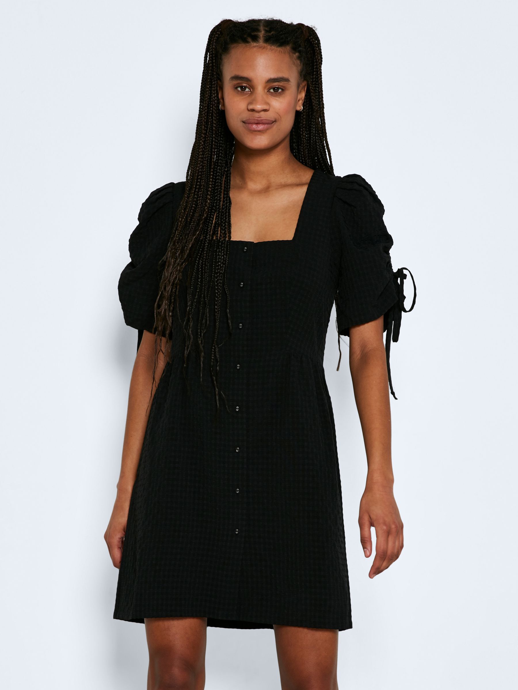 MANCHES BOUFFANTES MINI ROBE Noir NOISY MAY