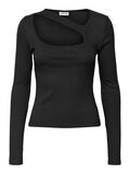 Noisy May CUT-OUT TOP MET LANGE MOUWEN, Black, highres - 27023619_Black_001.jpg