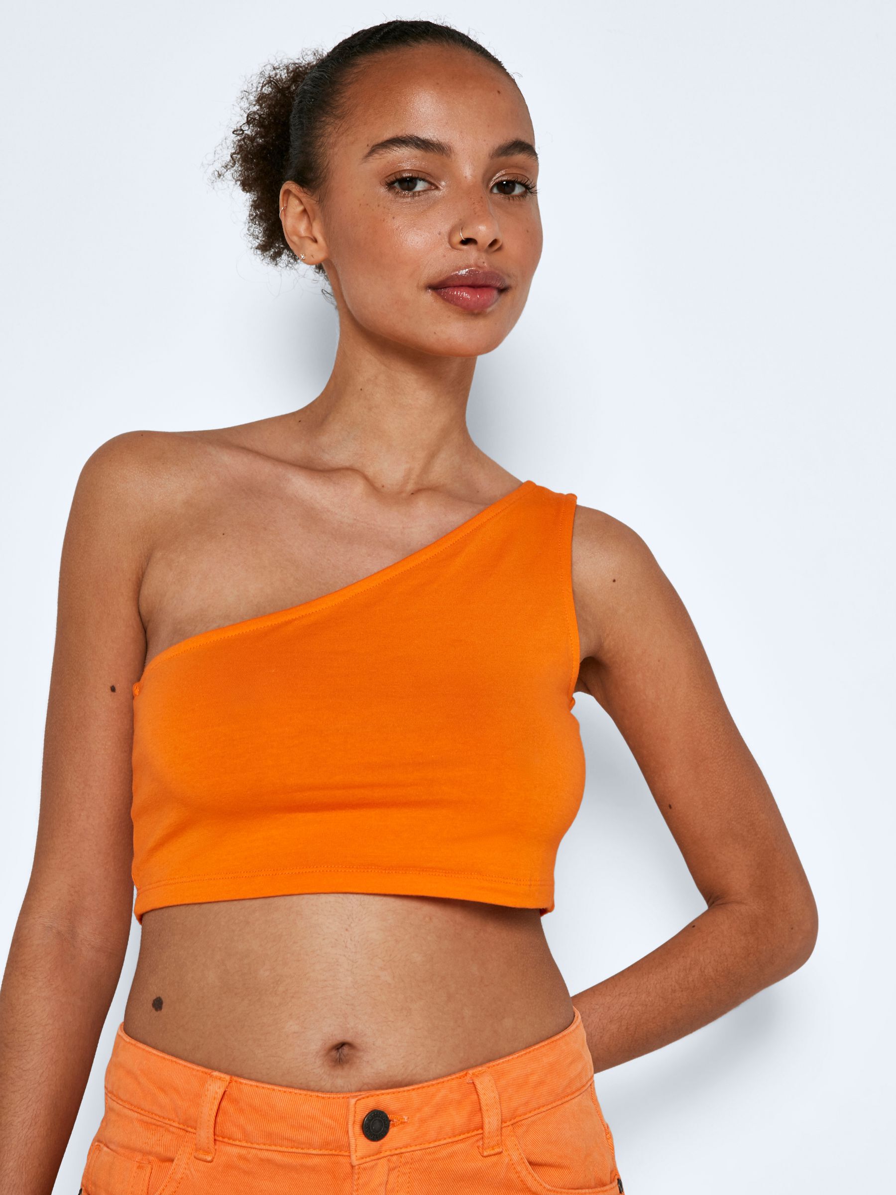 CROPPED ONE SHOULDER TOP Orange NOISY MAY