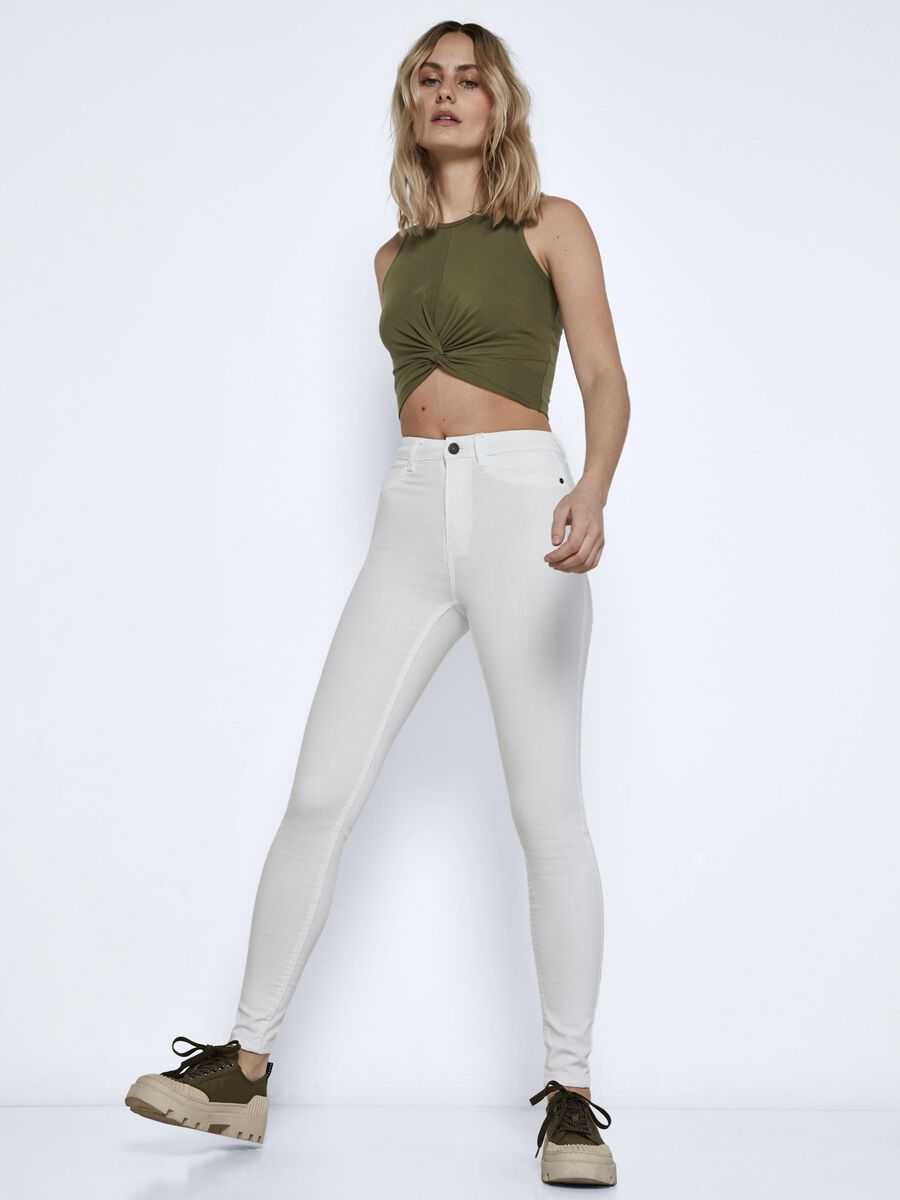 Noisy May NMCALLIE HIGH WAIST SKINNY FIT -FARKUT, Bright White, highres - 27015706_BrightWhite_007.jpg