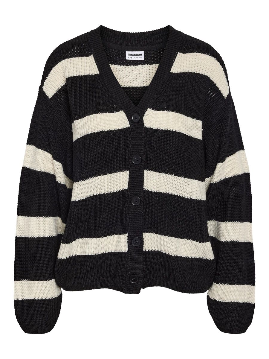 Noisy May STRIPED CARDIGAN, Black, highres - 27032313_Black_1162469_001.jpg