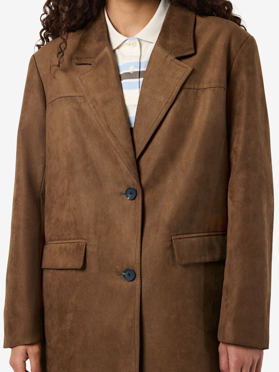 Carousel image - FAUX SUEDE BLAZER, Toffee | 5