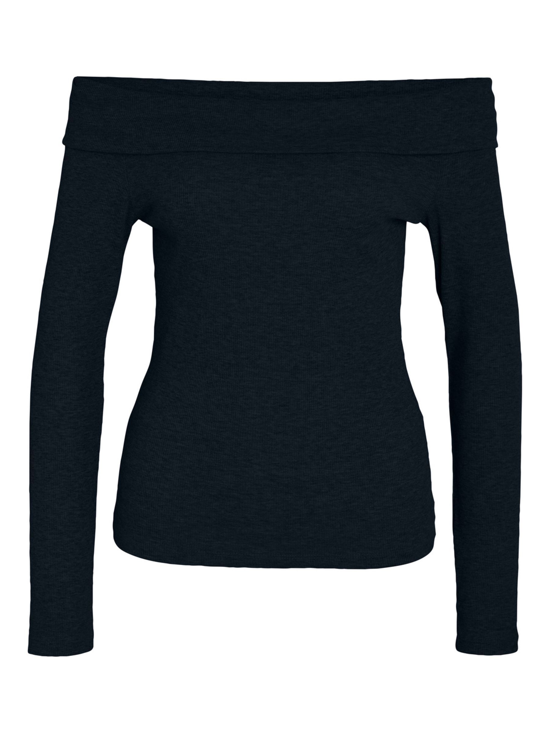 Black long sleeve shirt off shoulder sales