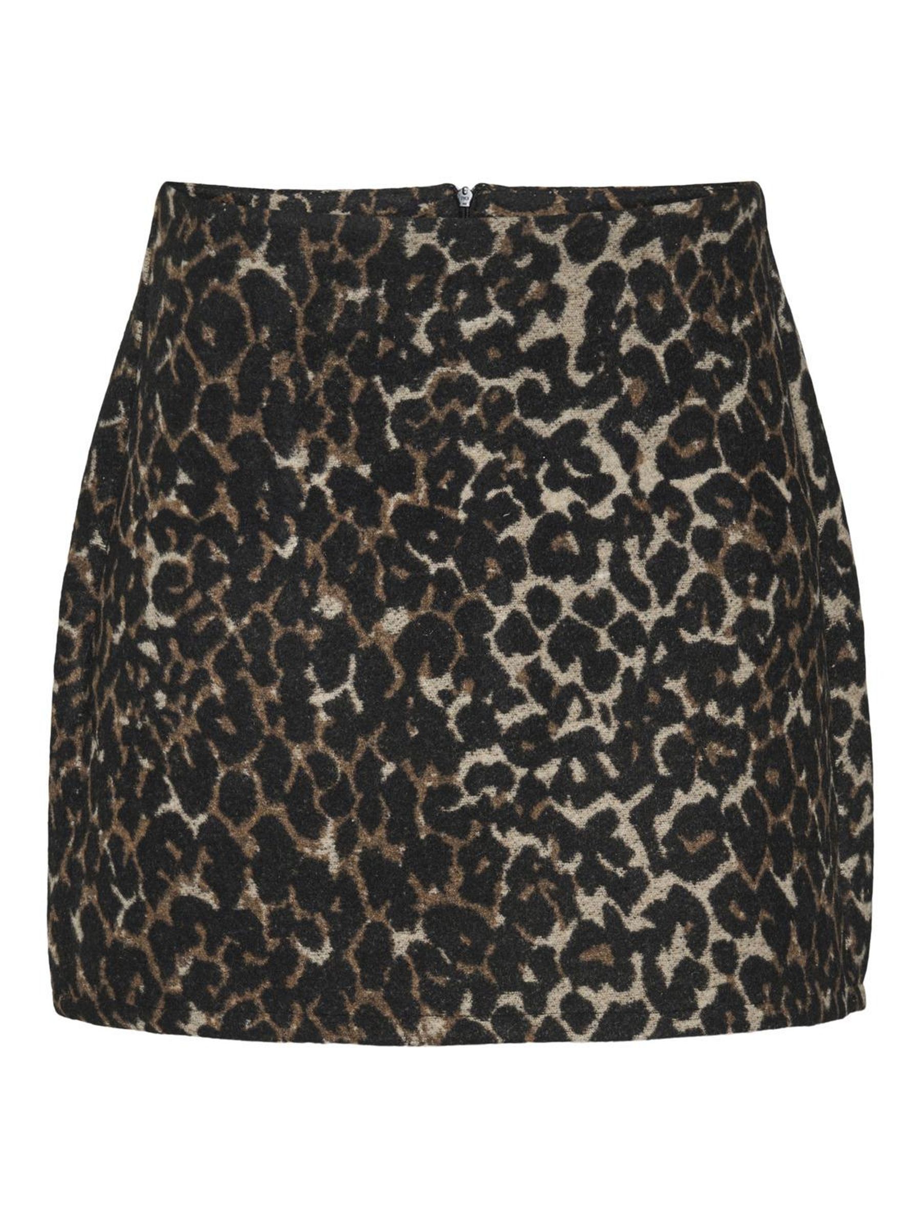 Leopard mini skirt black and white clearance