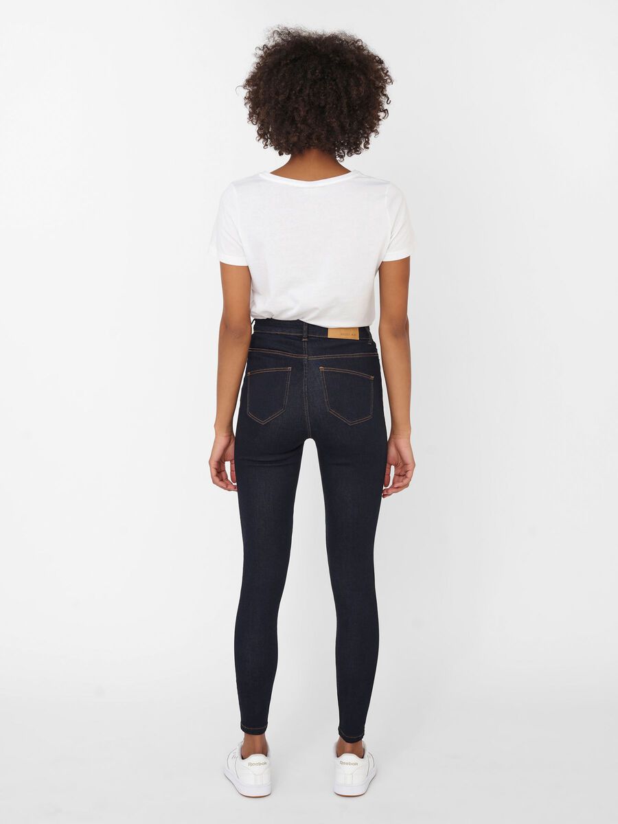 Noisy May NMCALLIE HIGH-WAIST SKINNY JEANS, Dark Blue Denim, highres - 27013257_DarkBlueDenim_004.jpg