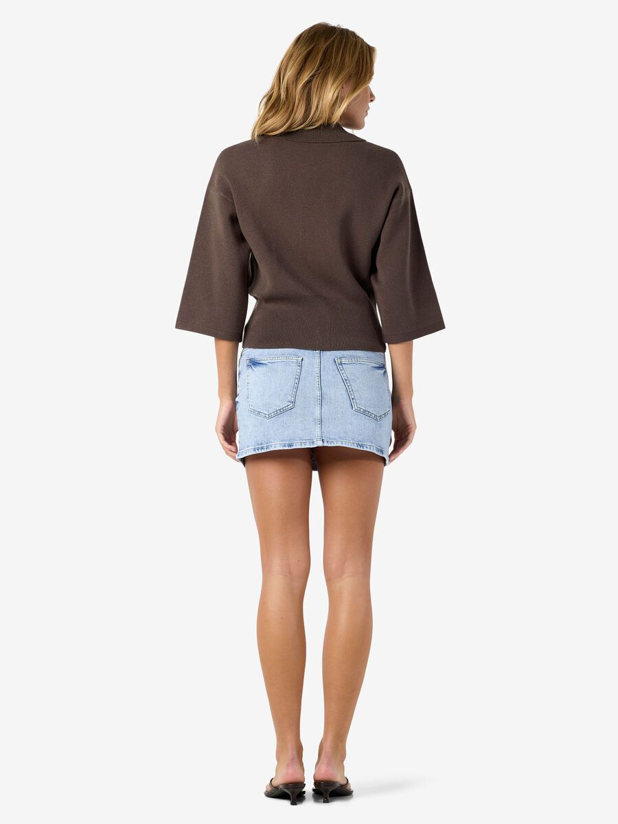 Carousel image - STYLE POLO CARDIGAN, Chocolate Brown | 3