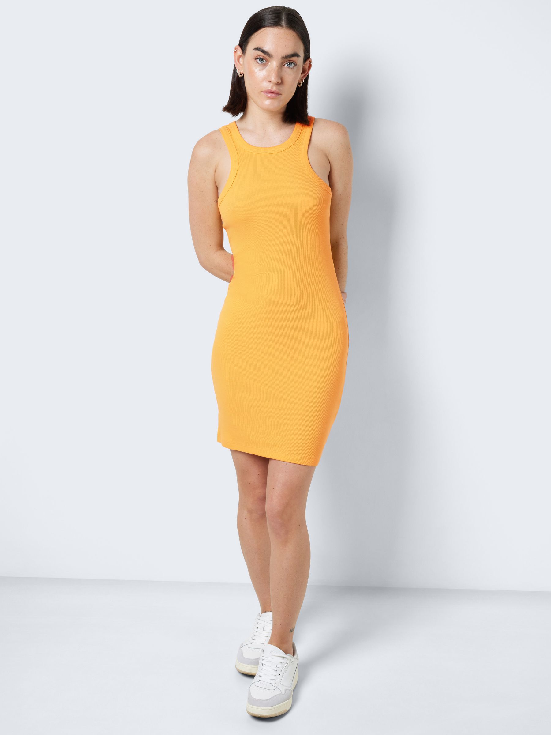 Short mustard yellow sleeveless dress top