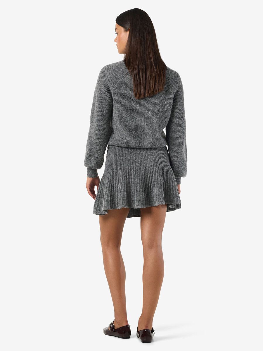 Carousel image - KNITTED MINI SKIRT, Medium Grey Melange | 3