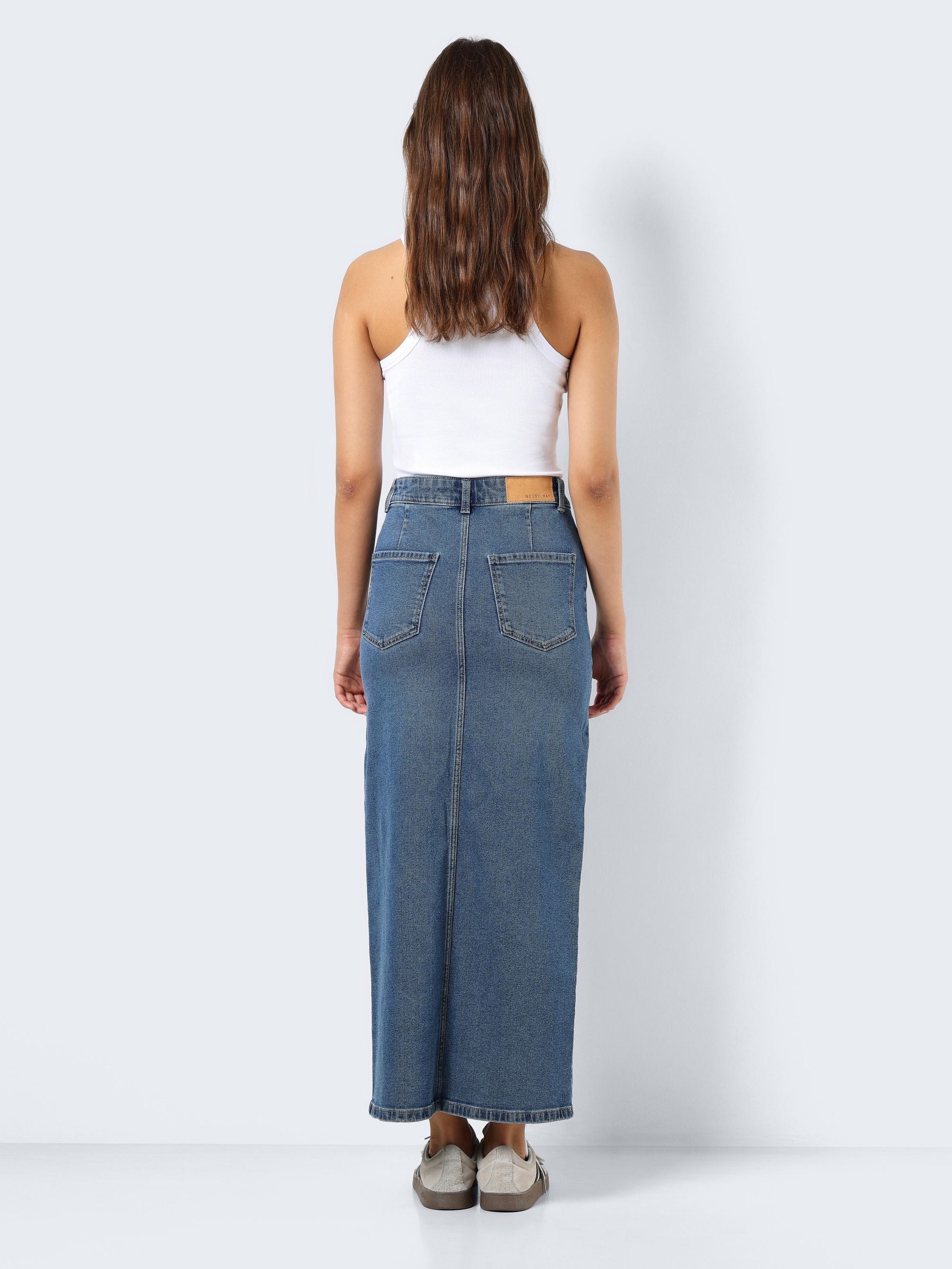 Long jean deals maxi skirt
