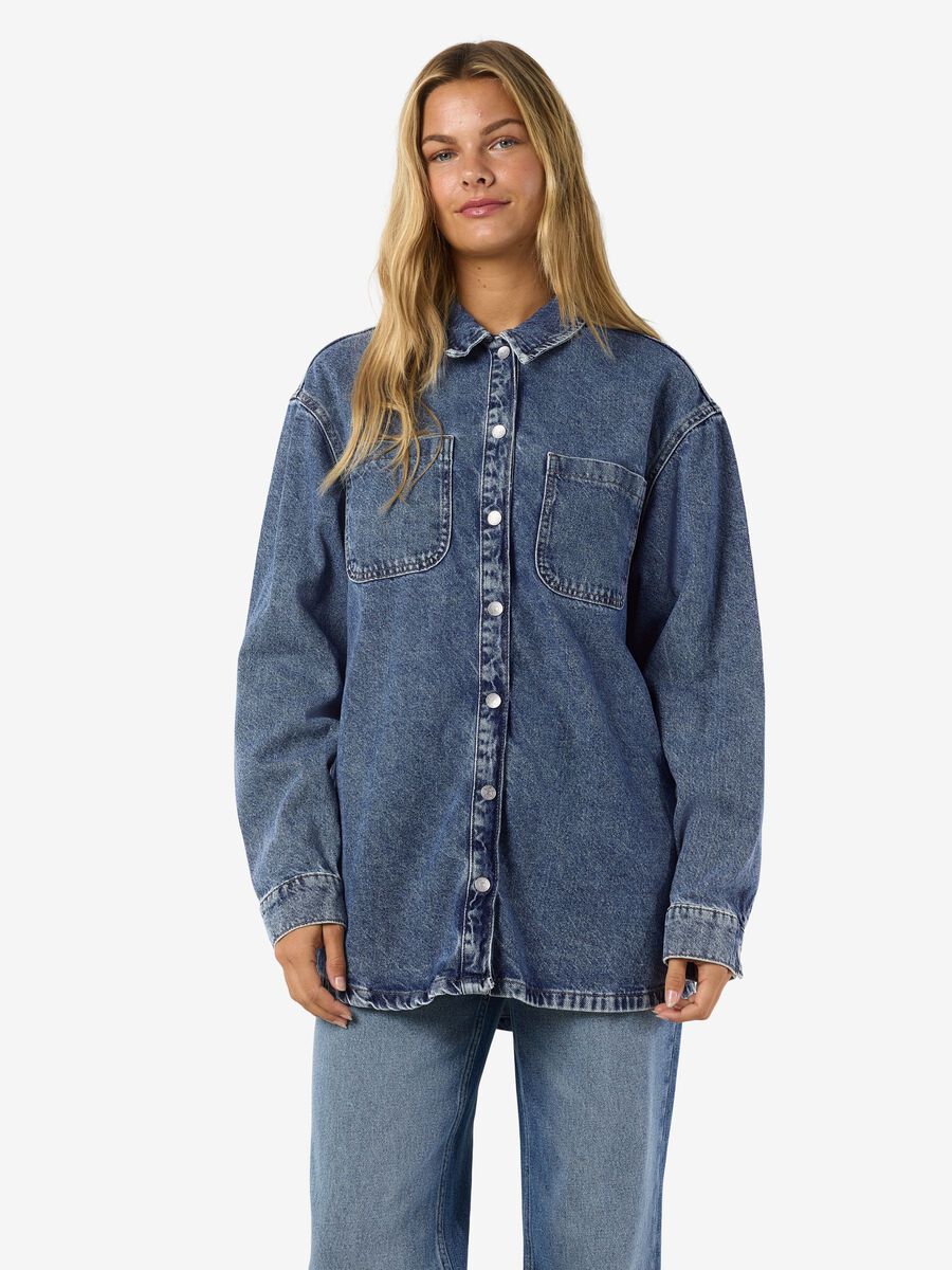 Product tile image - LONG DENIM SHIRT, Medium Blue Denim | 27029309_MediumBlueDenim