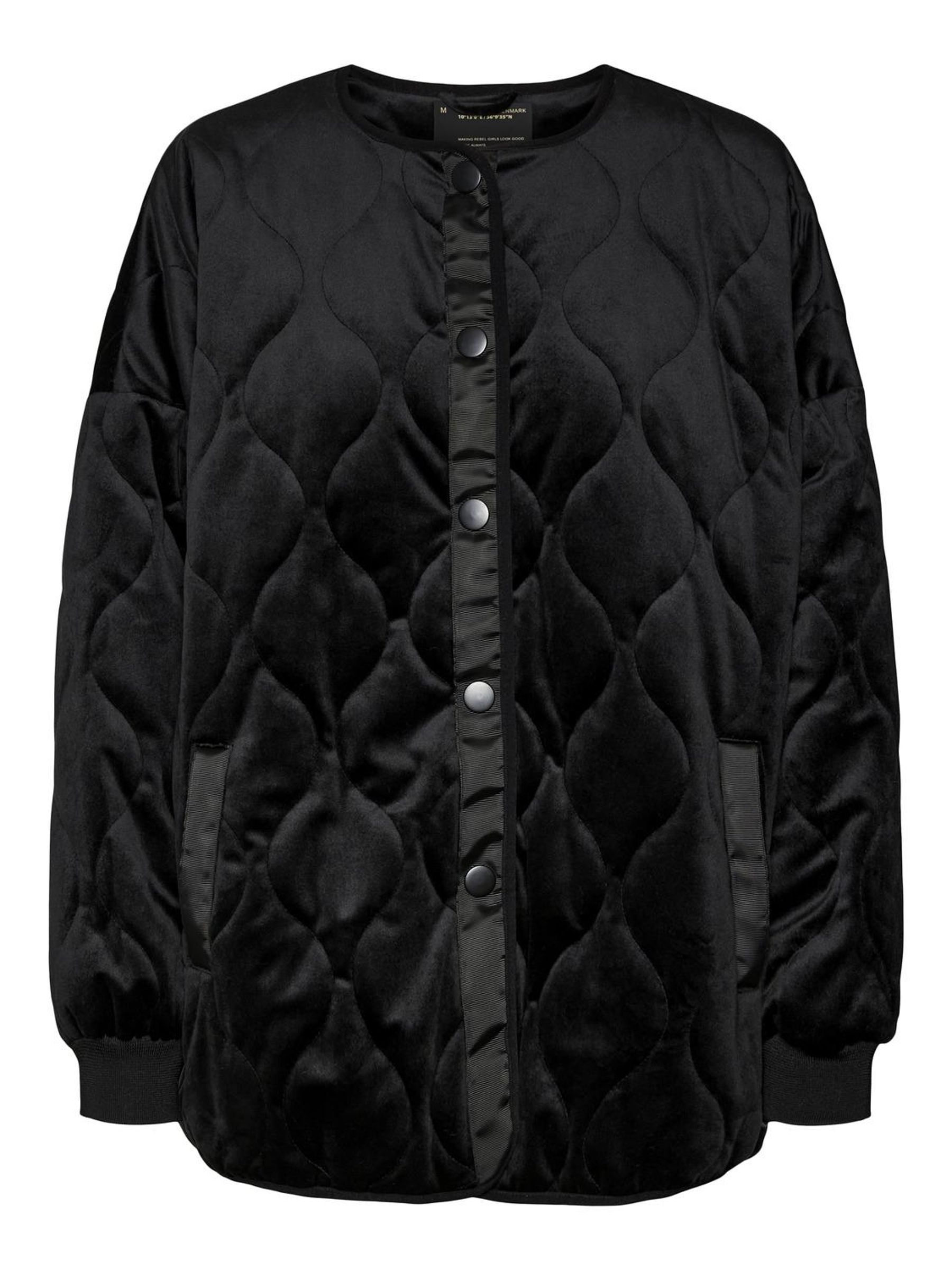 Black velvet quilted jacket clearance
