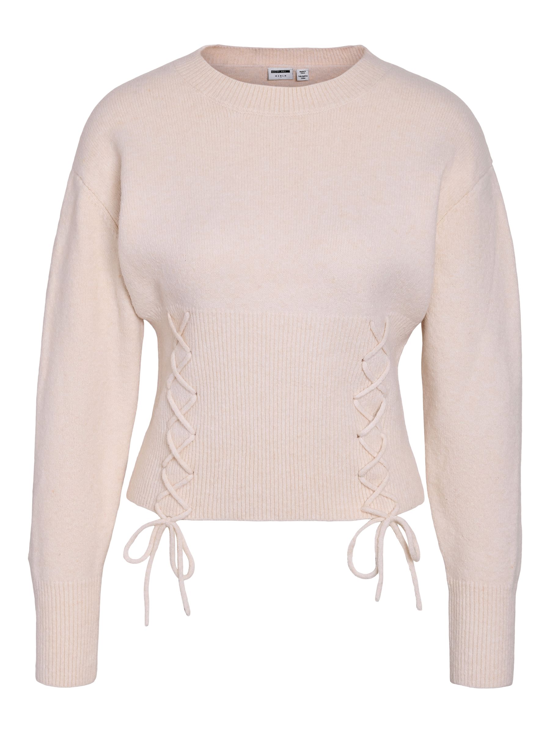 Noisy May - Nmsutton L/S Wrap Knit Top Fwd - 4976562 Light Grey Melange main image 1