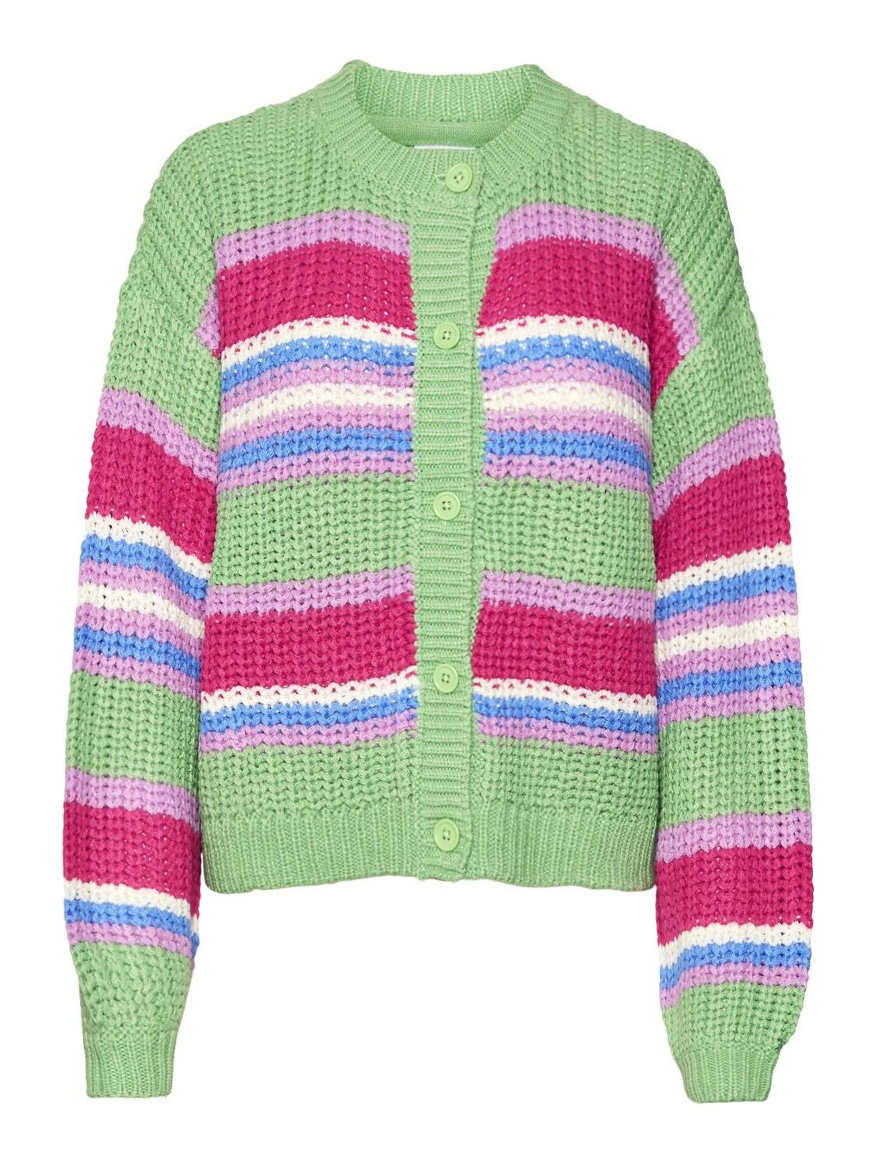 STRIPED KNITTED CARDIGAN Coloured NOISY MAY