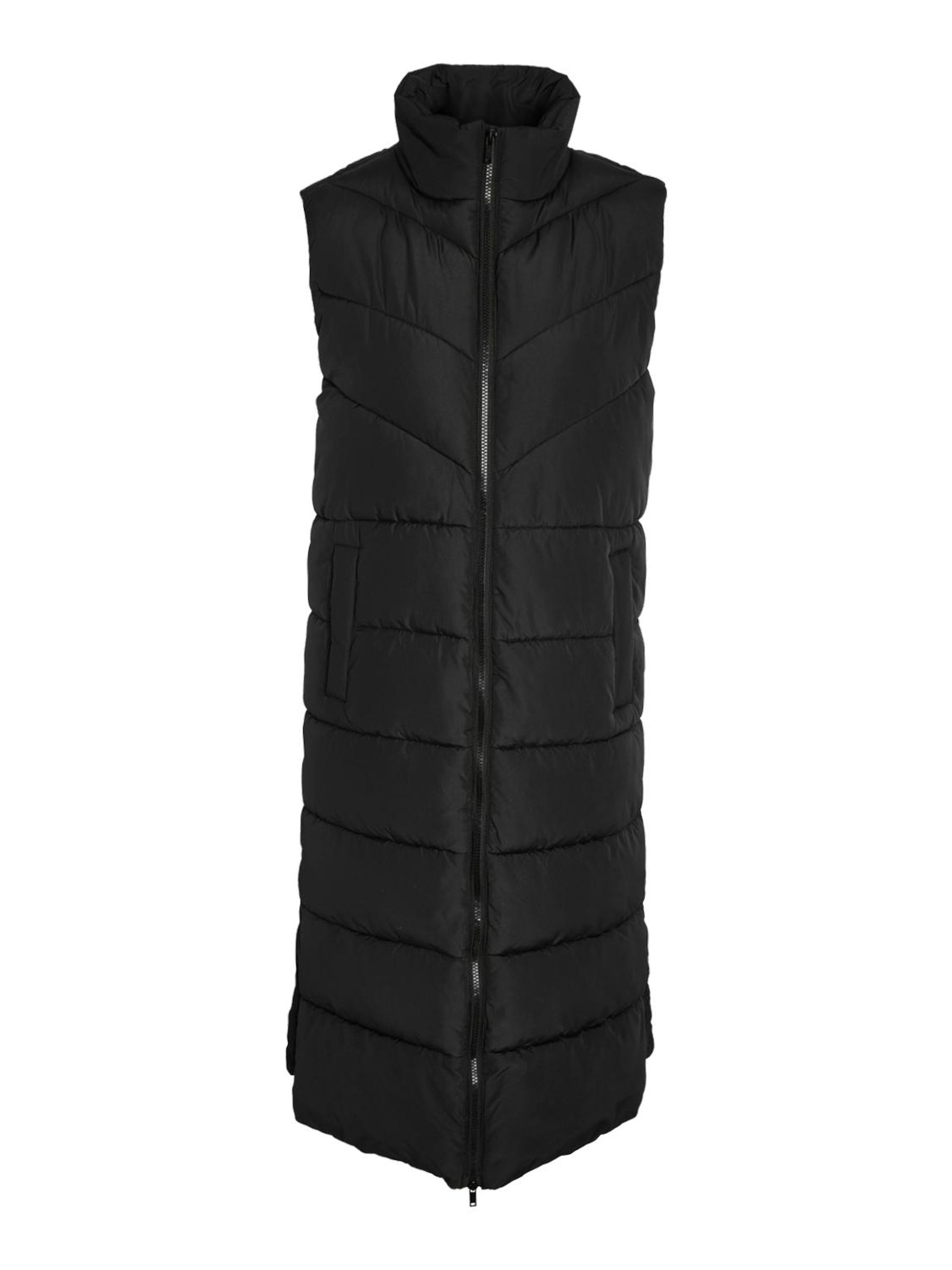 Long black sleeveless top gilet