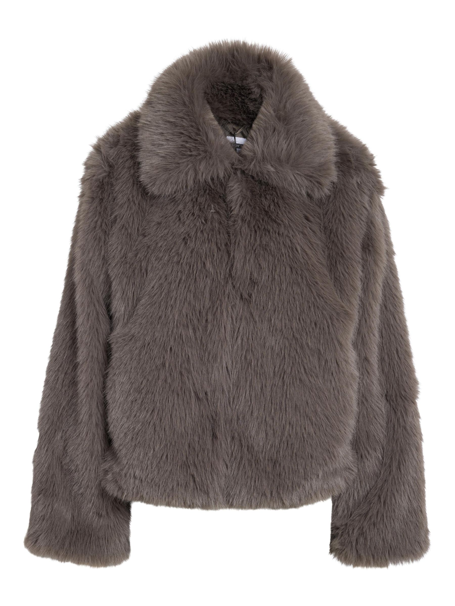 FAUX FUR COAT Grey NOISY MAY