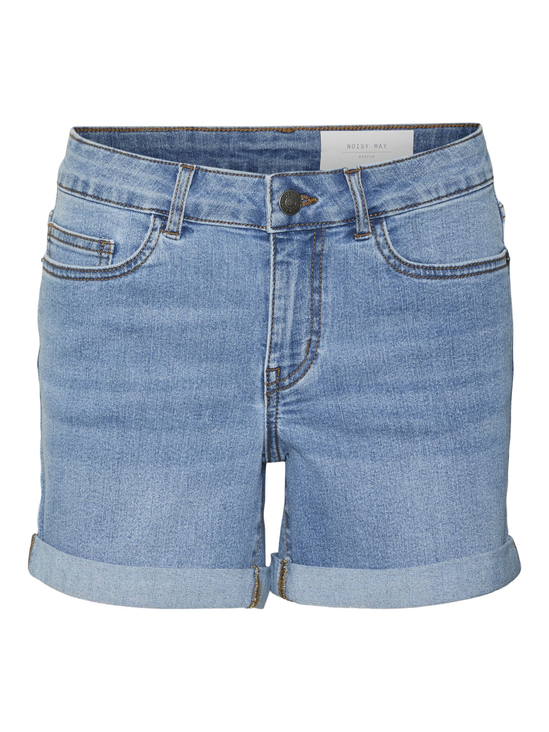 Noisy May Damen Shorts - Denim Hot Pants High Waist Bermuda Jeansshorts